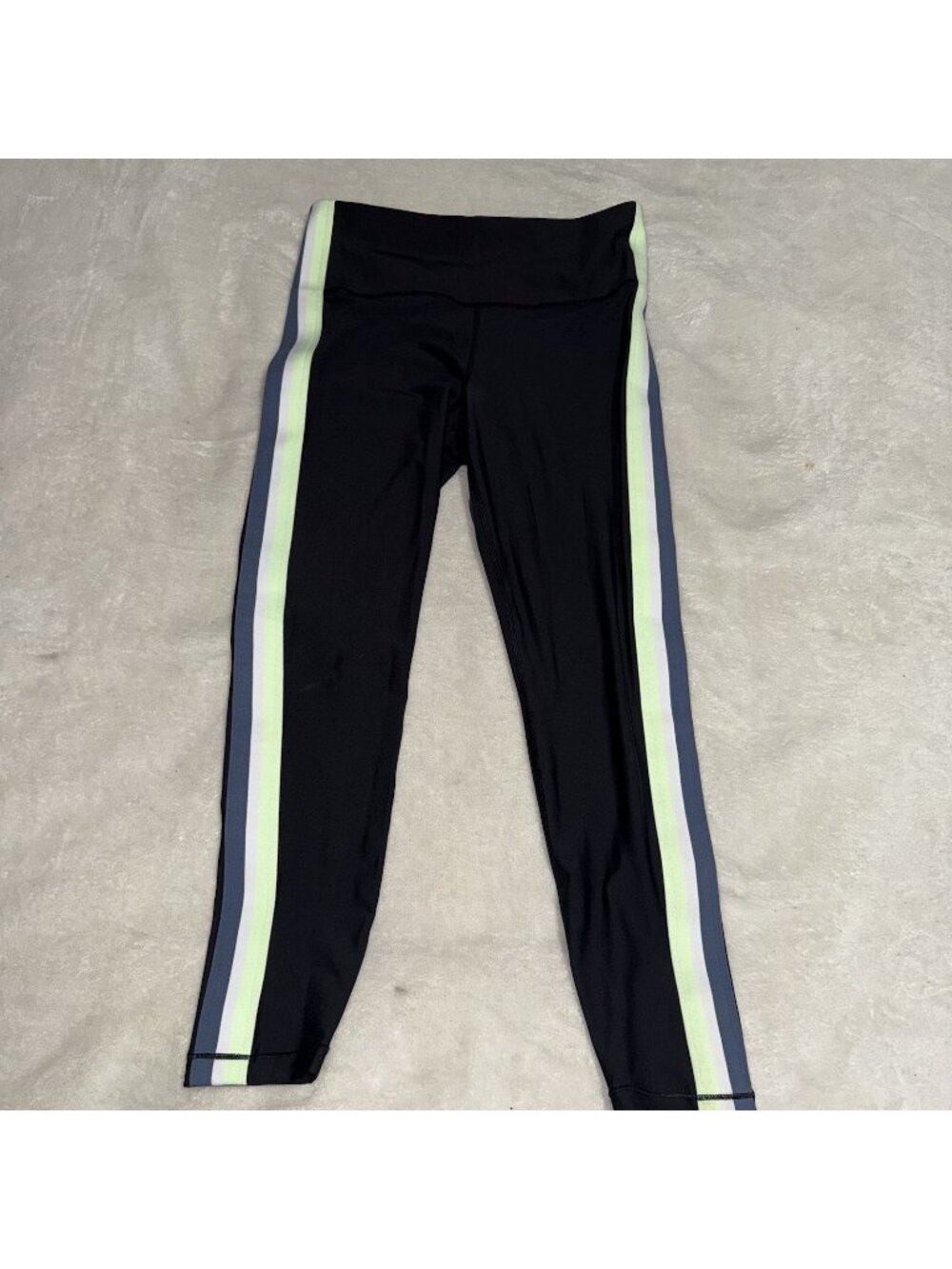 Athleta Interval Side Stripe Tight Leggings Women’s Medium Black Crop Yoga
